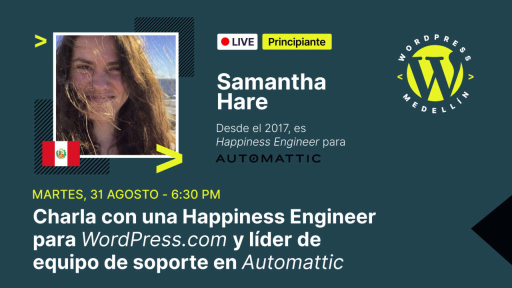 Entrevista con Samantha Hare una Happiness Engineer & líder de equipo para WordPress.com
